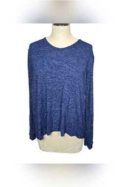Pip & Vine Blue Long Sleeve Top Crossover Open Back S
